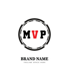 MVP letter logo design in illustration. Vector logo, calligraphy designs for logo, Poster, Invitation, etc.