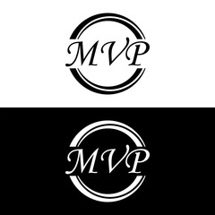 MVP letter logo design in illustration. Vector logo, calligraphy designs for logo, Poster, Invitation, etc.