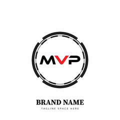 MVP letter logo design in illustration. Vector logo, calligraphy designs for logo, Poster, Invitation, etc.