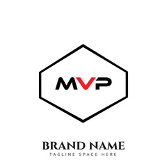 MVP letter logo design in illustration. Vector logo, calligraphy designs for logo, Poster, Invitation, etc.