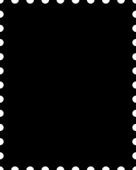 Postage Stamp Border black silhouette Vector.
Stamp shape frame silhouette isolated.
Transparent background.