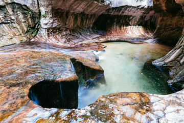 Underground river, the Subway, Zion National Park, Utah, United States