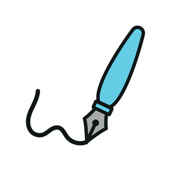 Fountain pen icon vector featuring a minimalist and modern design, ideal for adding a professional touch to business, correspondence, or signature-related projects