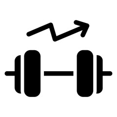 A sleek dumbbell strong icon representing fitness, strength, and exercise. Perfect for gym, workout, and health-related projects, showcasing active and healthy lifestyle themes.