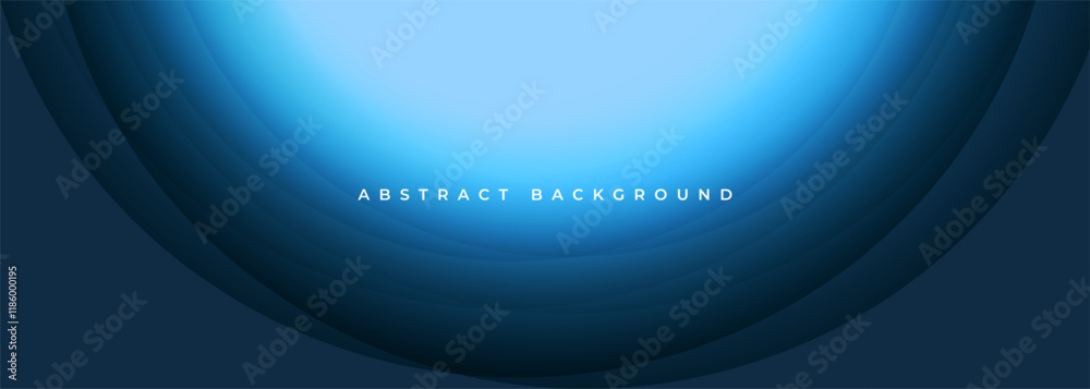 Poster Blue abstract background with soft smooth gradient and minimalist design elements for artistic projects. Vector illustration with rounds and circles effect