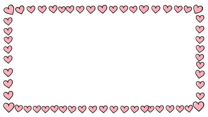 Pink Heart Frame: A delicate frame of light pink hearts creates a romantic and charming border, perfect for Valentine's Day, wedding invitations, or any project needing a touch of love. 