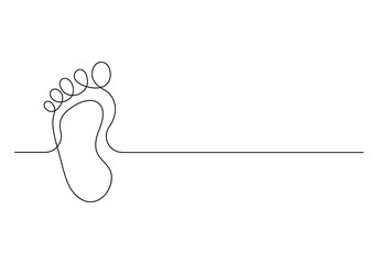 Woman feet care continuous one line drawing vector illustration