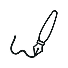 Fountain pen icon vector featuring a minimalist and modern design, ideal for adding a professional touch to business, correspondence, or signature-related projects