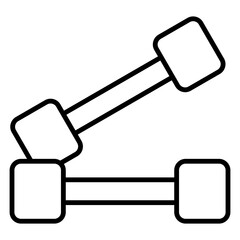 A sleek dumbbell lineal icon representing fitness, strength, and exercise. Perfect for gym, workout, and health-related projects, showcasing active and healthy lifestyle themes.
