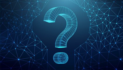 question mark symbol. Low poly style design vector illustration of Question mark icon. Abstract geometric background.