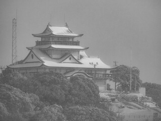 小牧山城の雪景色
