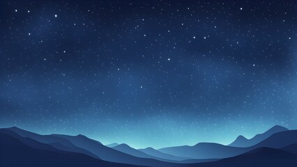 Obraz premium A serene night sky filled with stars over distant mountains.