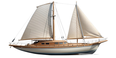 Fototapeta premium elegant sailboat with different design and sail cut out