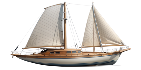 elegant sailboat with different design and sail cut out
