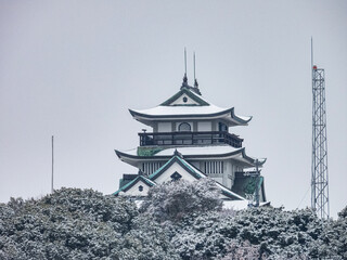 小牧山城の雪景色
