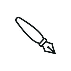 Fountain pen icon vector featuring a minimalist and modern design, ideal for adding a professional touch to business, correspondence, or signature-related projects