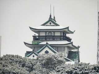 小牧山城の雪景色