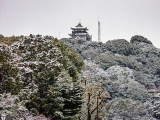 小牧山城の雪景色