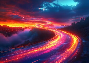 Fast-moving colorful light streaks set against a black background in 4K, ideal for dynamic motion graphics and energizing creative projects