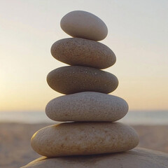Stacked grey stones, nature, zen concept. Spa or meditation. Close up. Peaceful, harmony. Wellness design. Top view