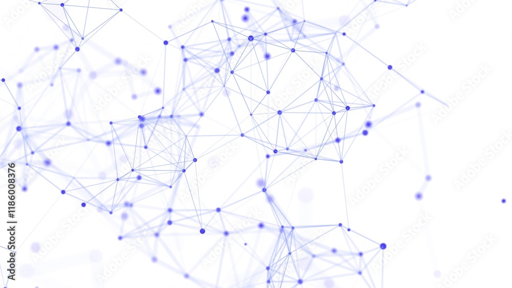 Poster abstract polygonal space with dots and lines motion. data technology and scientific illustration. 3d