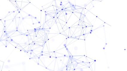 Abstract polygonal space with dots and lines motion. Data technology and scientific illustration. 3d rendering.