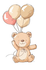 teddy bear with baloons