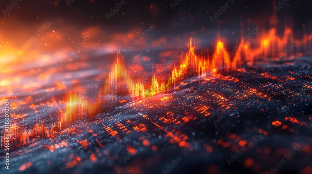 Poster graphic design and digital interfaces featuring dynamic digital arrow animations to create a futuris