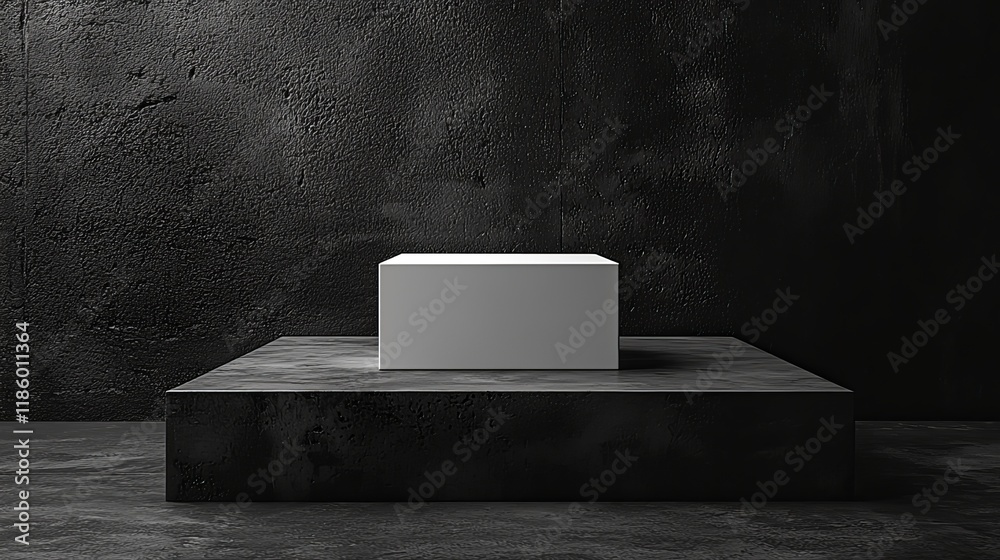 Poster a minimalist 3d rendering studio environment brings to life a dynamic white cube animation in a clos