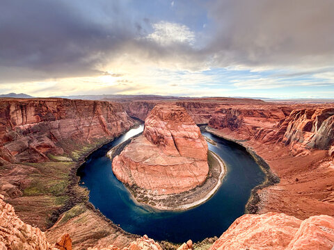 Scenic and sunset dream horseshoe bend with colorado river near Page, Arizona USA - Powered by Adobe