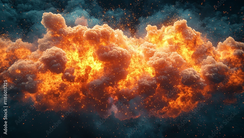 Poster futuristic holographic cloud computing with flowing data and code in the background