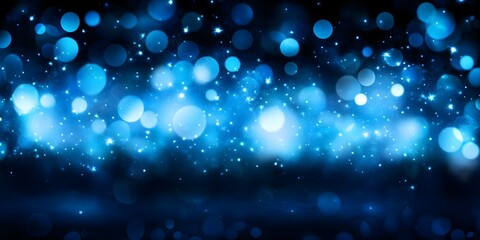 A textured abstract background featuring shimmering blue orbs and glowing light, creating a dreamy, ethereal atmosphere. Concept Textured Abstract Background, Shimmering Blue Orbs