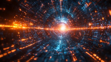 Fototapeta premium Through dynamic motion graphics, embark on a futuristic journey into the abstract digital realm