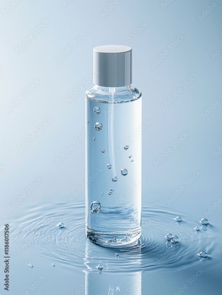 Poster Droplets intensifying the effectiveness of sanitizer in eliminating bacteria in a clean environment. Generative AI