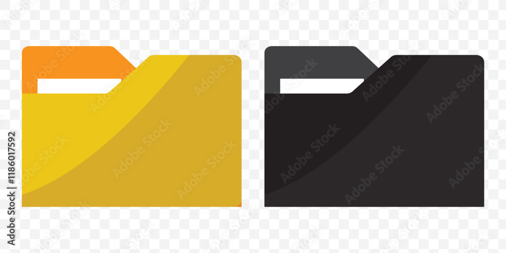 Poster set of icon folder computer file colourful document binder data archive, modern simple 3d yellow blu