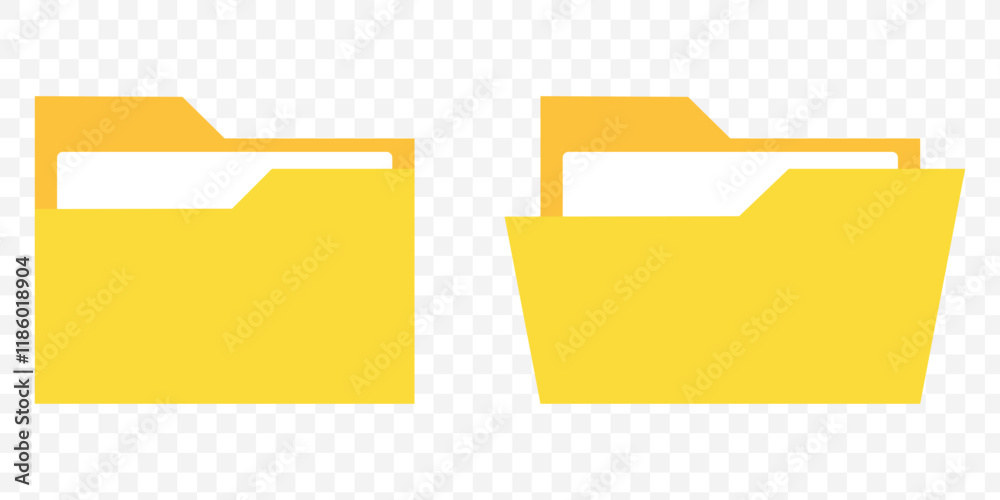 Poster folder icon vector set. desktop black and yellow folder icon. office document folder vector symbol. 