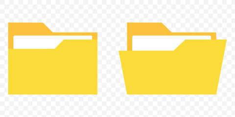 Folder icon vector set. Desktop black and yellow folder icon. Office document folder vector symbol. Empty file thin line sign. Archives files pictogram set. eps 10.