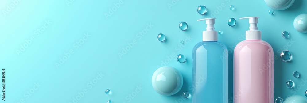 Poster Droplets of sanitizer on clean surface effectively destroying harmful bacteria. Generative AI
