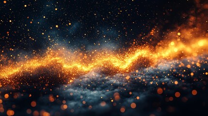 Abstract visuals of a vibrant environment in the digital realm, showcasing a dynamic energy burst, captured in close-up with a focus on light and motion