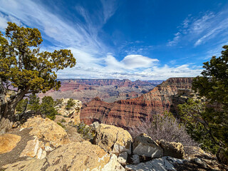 Grand Canyon south rim view into the canyon from mather point view point
