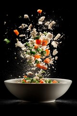 Vegetable explosion: vibrant veggies burst bowl