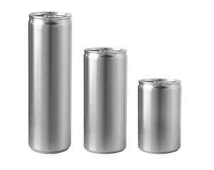 Aluminum slim cans isolated