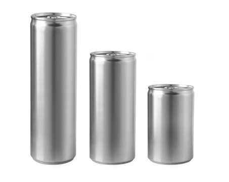 Aluminum slim cans isolated