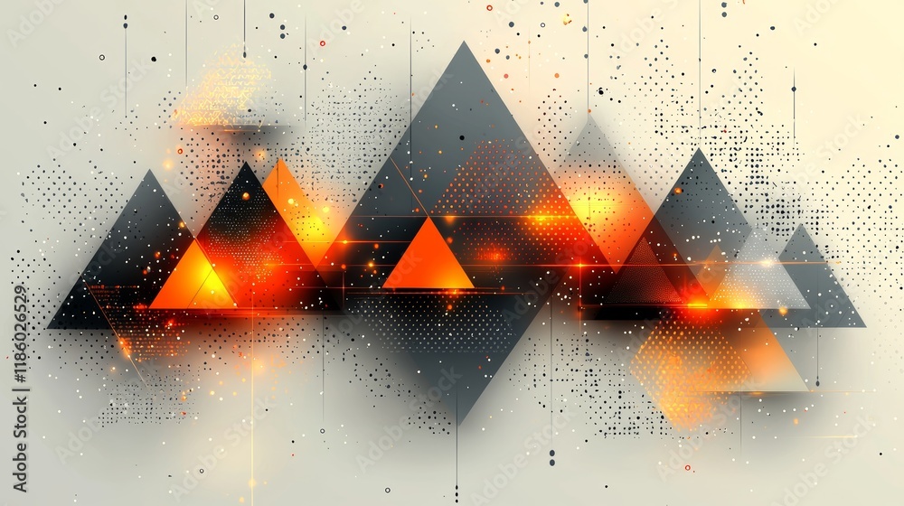 Poster video animation showcasing a seamless loop of tech geometric motion background with abstract triangl