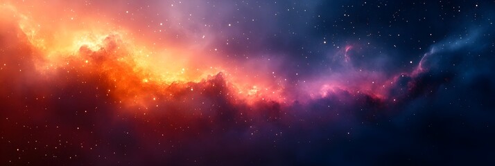 Fototapeta premium A background of a cosmic-inspired gradient merging galaxy purple with vibrant gold.