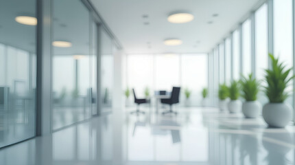 Obraz premium empty white business office with blurred background