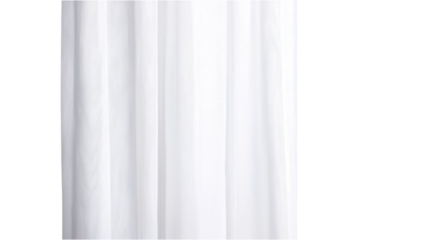 White sheer curtain with subtle texture, softly filtering light.