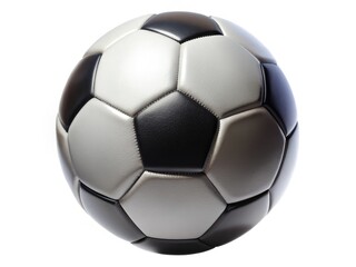 Fototapeta premium Classic black and white soccer ball, panelled design, smooth surface, ideal sports equipment.
