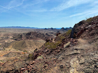 Desert landscape on lizard peak of sara park trail close to lake havasu arizona