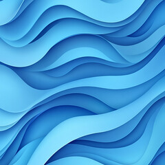 Blue waves create a calming abstract pattern in layered design